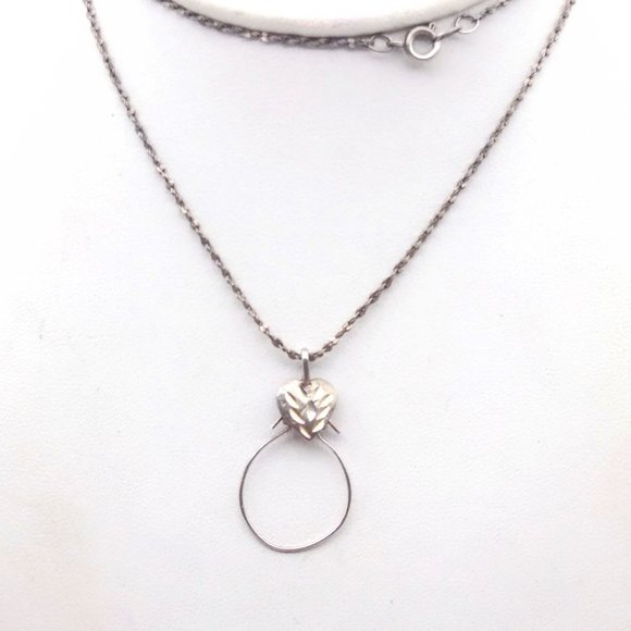 Vintage Charms Pendant on Long Delicate Silver Tone Margarita Chain, Diamond Cut - Picture 1 of 4